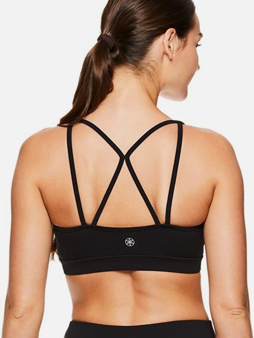 Gaiam Strappy Wireless Sports Bra Medium Impact Racerback Women’s Large Black